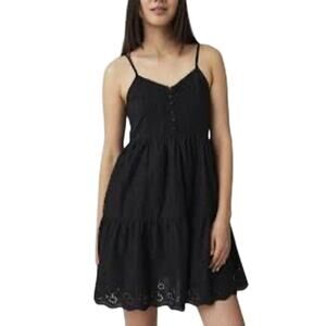 Levi's Cora Cotton Pointel Eyelette Mini Tiered Anthracite Night Black Medium